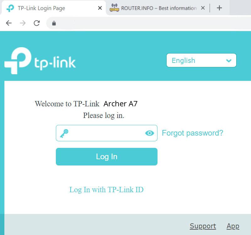Admin login info (user and password) for TP-LINK Archer A7